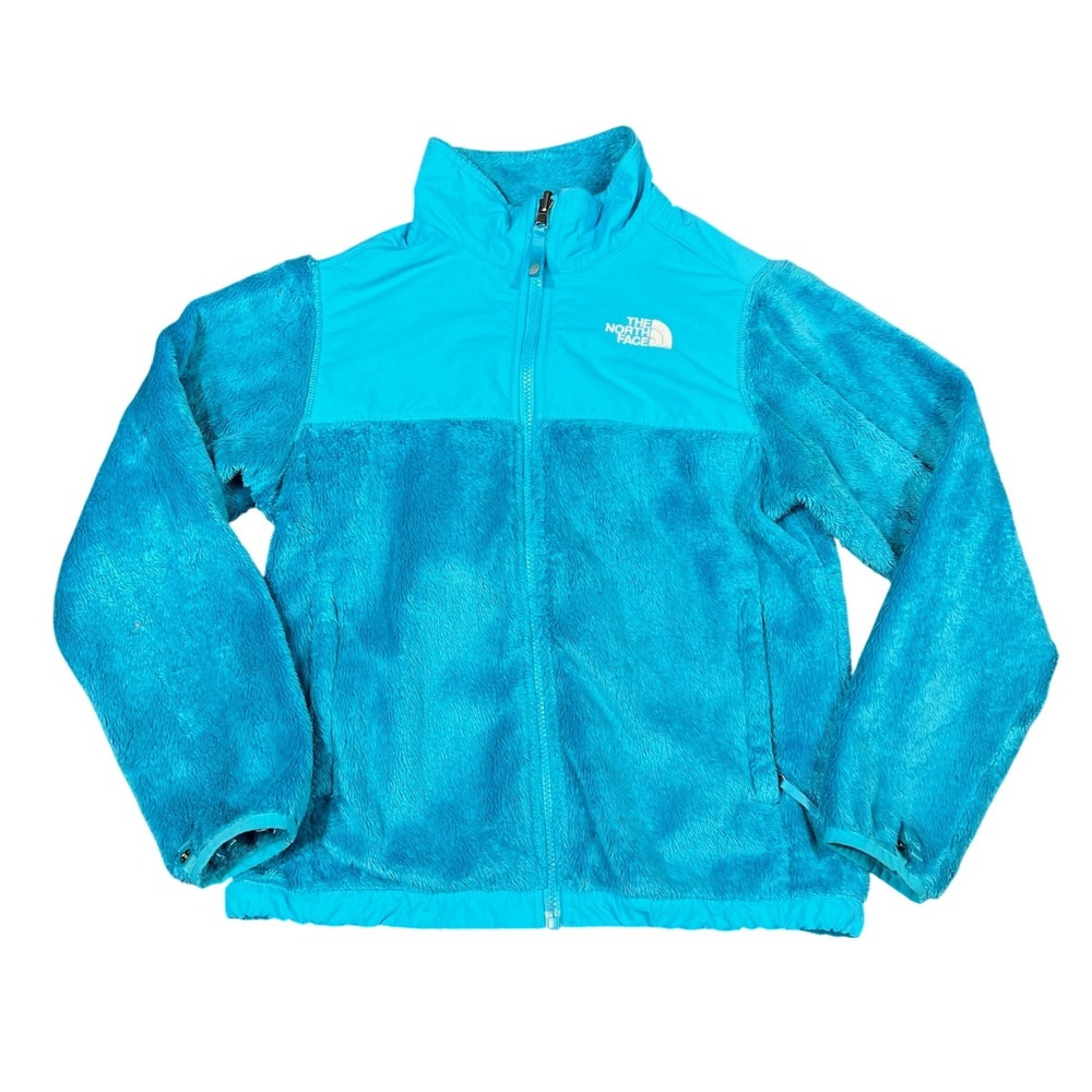 The North Face Girls Large 14/16 Fleece‎ Jacket Turquoise Blue Full Zip